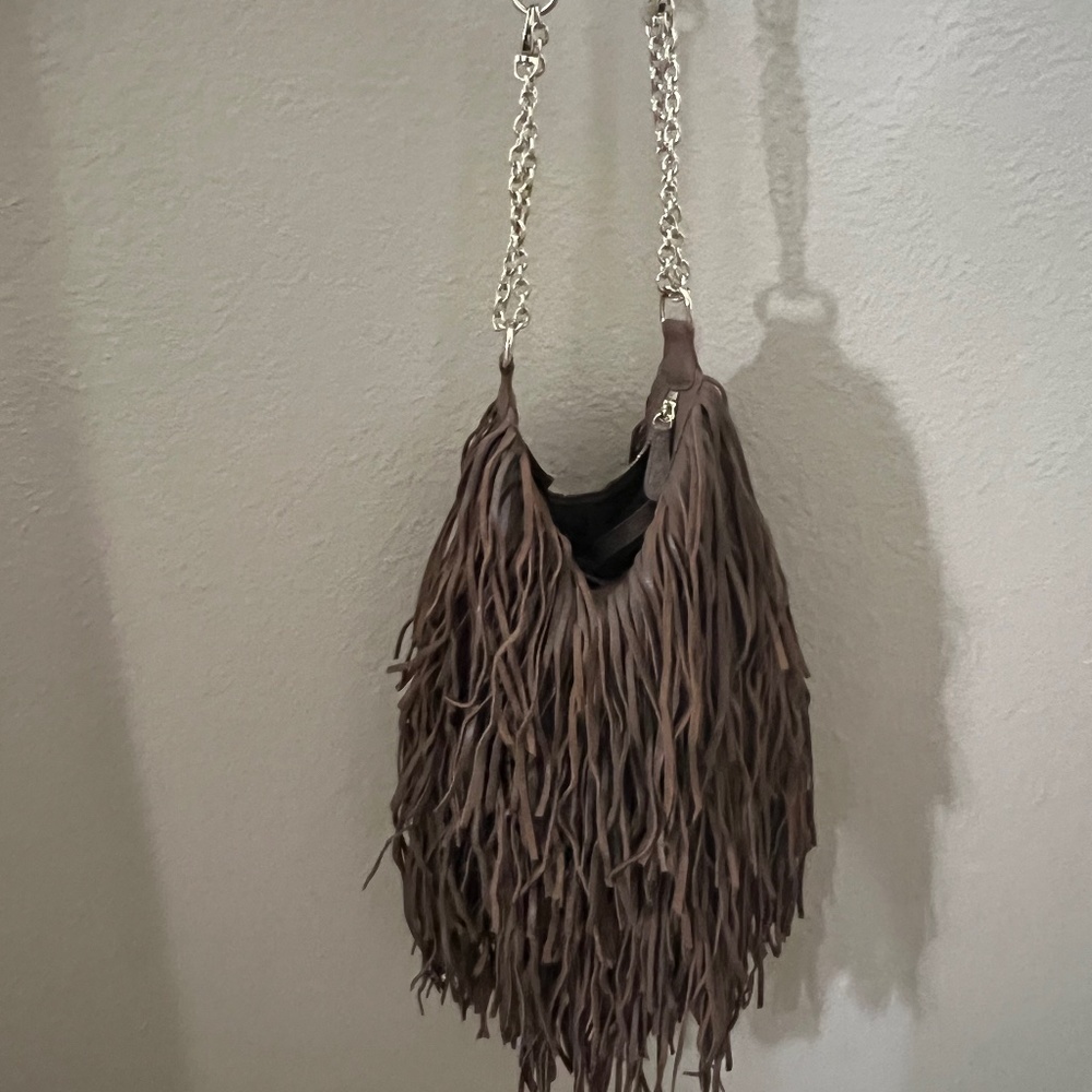Monserat De Lucca Bochoa Fringe Bag Taupe Brown